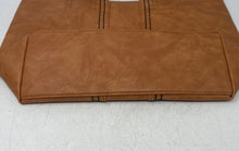 Load image into Gallery viewer, Montana West Womens Brown Faux Leather Stitched Double Handle Tote Handbag

