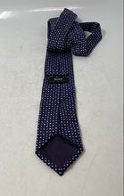 Load image into Gallery viewer, Hugo Boss Mens Purple Geometric Print Silk Keeper Loop Adjustable Pointed Tie
