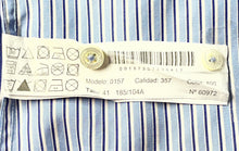 Load image into Gallery viewer, Massimo Dutti Mens Blue Striped Long Sleeve Easy Iron Dress Shirt Size 15
