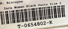 Load image into Gallery viewer, Zara Womens Black Flat Front Tie Waist Wide-Leg Trouser Pants Size Small
