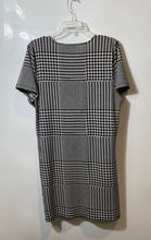 Load image into Gallery viewer, Calvin Klein Womens Black And White Houndstooth Shift Dress w/ Side Split Size L
