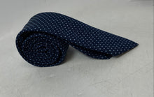 Load image into Gallery viewer, Hugo Boss Mens Blue Dotted Adjustable Keeper Loop Pointed Necktie
