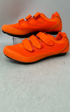 Load image into Gallery viewer, Unbranded Mens Orange Breathable Lightweight Hook-And-Loop Cycling Shoes Size 42
