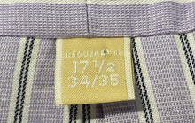 Load image into Gallery viewer, Michael Kors Mens Purple Striped Regular Fit Collared Dress Shirt Sz 17.5 34/35
