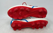 Load image into Gallery viewer, DSG Kids Speed Viper White Red Blue Lace-Up Low Top Soccer Cleats Size 1.5
