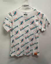 Load image into Gallery viewer, NFL Team Apparel Boys White Miami Dolphins Football T-Shirt Size S 8
