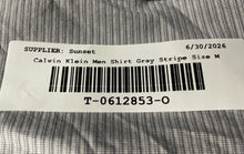 Load image into Gallery viewer, Calvin Klein Mens Gray Striped Slim Fit Long Sleeve Dress Shirt Sz 15.5 34/35 M
