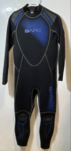 Load image into Gallery viewer, Bare Sport Mens Black Blue Long Sleeve Crew Neck Full Body Wetsuit Size Large
