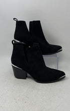 Load image into Gallery viewer, Journee Collection Womens Issla Black Faux Suede Metal Trim Ankle Booties Size 9
