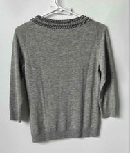 Load image into Gallery viewer, Banana Republic Womens Gray Beaded 3/4 Sleeve Pullover Sweater Size Small
