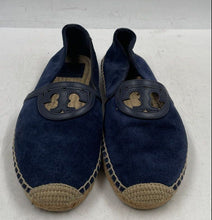 Load image into Gallery viewer, Authentic Tory Burch Womens Sidney Blue Leather Slip-On Espadrille Flats Sz 9.5M
