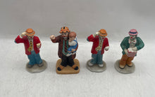 Load image into Gallery viewer, Lot Of 4 Pcs Flambro Emmett Kelly Jr Going My Way Popcorn Time Clown Figurines
