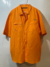Load image into Gallery viewer, Sean John Mens Orange Spread Collar Short Sleeve Button-Up Shirt Size 3XL
