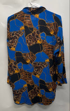Load image into Gallery viewer, Lauren Gold Womens Multicolor Animal Print Long Sleeve Blouse Top Size S
