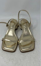 Load image into Gallery viewer, ASOS Womens 133405075 Gold Leather Design Block Ankle Strap Sandals Size 6
