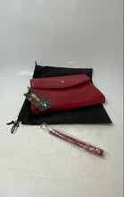 Load image into Gallery viewer, Vanessa Williams Womens Red Crocodile-Embossed Leather Clutch Purse With Tags
