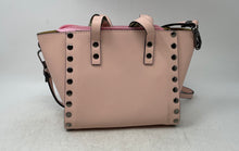 Load image into Gallery viewer, Roberta M Womens Pink Faux Leather Charm Studded Inner Pocket Satchel Handbag
