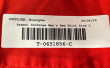 Load image into Gallery viewer, Armani Exchange Mens Red Cotton Long Sleeve Collared Button-Up Shirt Size Large
