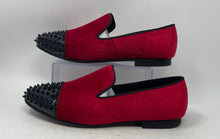 Load image into Gallery viewer, Harpelunde Mens Red Spikes Cap Toe Slip-On Wedding Loafer Shoes Size 14
