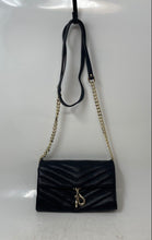 Load image into Gallery viewer, Rebecca Minkoff Womens Black Chevron Quilted Inner Divider Crossbody Bag
