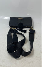 Load image into Gallery viewer, Adrienne Vittadini Womens Black Embossed Monogram Faux Leather Crossbody Bag
