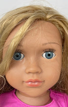 Load image into Gallery viewer, Our Generation Multicolor Heart Print T-Shirt And Skirt Blue Eyes Girl Doll

