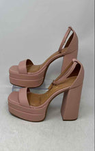 Load image into Gallery viewer, Vizzano Womens Pink Leather Open Toe High Block Ankle Strap Heels Size 8
