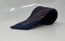 Load image into Gallery viewer, Givenchy Mens Blue Red Striped Geometric Keeper Loop Adjustable Pointed Tie
