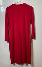 Load image into Gallery viewer, Calvin Klein Womens Red 3/4 Sleeve Stretch Front Lace-Up Sheath Dress Size 8
