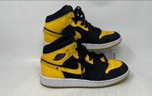 Load image into Gallery viewer, Nike Kids Air Jordan 1 Mid Yellow Black Mid Top Lace-Up Sneaker Shoes Size 6.5Y
