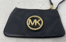 Load image into Gallery viewer, Michael Kors Womens Black Leather Logo Zipper Inner Pocket Wristlet Wallet
