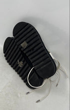 Load image into Gallery viewer, Aldo Womens Black White Faux Leather Open Round Toe Strappy Sandals Size 8
