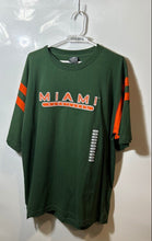 Load image into Gallery viewer, Active Mens Green Orange Miami Hurricanes Short Sleeve Pullover T-Shirt Size L
