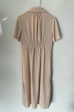 Load image into Gallery viewer, Unigirl Womens Beige Short Sleeve Spread Collar Comfort Shirt Dress Size S
