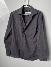 Load image into Gallery viewer, Pierre Cardin Mens Gray Long Sleeve Slim Fit Pockets Collared Dress Shirt Size S
