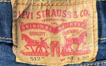 Load image into Gallery viewer, Levi's Mens 512 Blue Denim Dark Wash Pockets Skinny Leg Jeans Size 33x30
