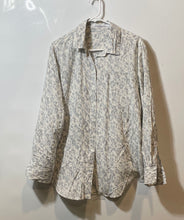 Load image into Gallery viewer, Calvin Klein Jeans Womens White Gray Animal Print Long Sleeve Button-Up Shirt M
