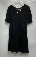 Load image into Gallery viewer, Rebecca Taylor Womens Black Short Sleeve V-Neck Back Zip Sheath Dress Size 8
