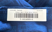 Load image into Gallery viewer, Armani Exchange Mens Blue Striped Short Sleeve Slim Fit Button-Up Shirt Size M
