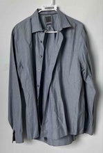 Load image into Gallery viewer, Calvin Klein Mens Gray Printed Slim Fit Stretch Dress Shirt Size 17 34/35
