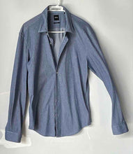 Load image into Gallery viewer, Hugo Boss Mens Blue Collared Long Sleeve Slim Fit Button-Up Shirt Size L
