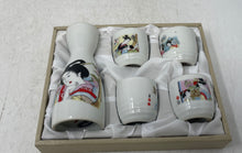 Load image into Gallery viewer, Vintage Set Of 5 Pcs FST Sake Featuring Geisha Porcelain Drinkware Cups
