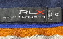 Load image into Gallery viewer, RLX Ralph Lauren Mens Blue Orange Striped Regular Fit Polo Shirt Size XXL
