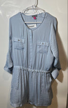 Load image into Gallery viewer, Vince Camuto Womens Light Blue Long Sleeve Shirt Dress Size Large

