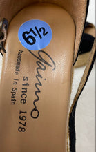 Load image into Gallery viewer, Gaimo Womens Black Peep Toe Buckle Ankle Strap Wedge Espadrille Sandals Size 6.5
