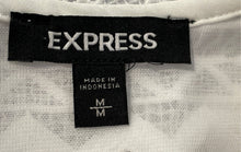 Load image into Gallery viewer, Express Womens White Floral Lace Crochet Back Zip Crew Neck Blouse Top Size M
