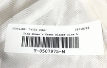Load image into Gallery viewer, Zara Womens Green Long Sleeve Regular Fit Double-Breasted Blazer Size L With Tag

