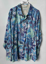 Load image into Gallery viewer, Tommy Bahama Mens Blue Floral Long Sleeve Collared Button-Up Shirt Size XXL
