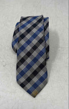 Load image into Gallery viewer, Penguin Mens Multicolor Gingham Plaid Silk Keeper Loop Adjustable Pointed Tie
