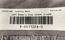 Load image into Gallery viewer, Ann Taylor Loft Womens Gray 3/4 Sleeve Tie Waist Button Front Jacket Size MP
